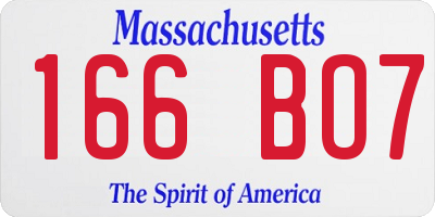 MA license plate 166BO7
