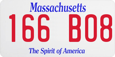 MA license plate 166BO8