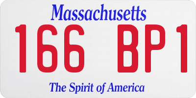 MA license plate 166BP1