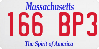 MA license plate 166BP3