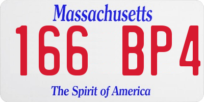 MA license plate 166BP4