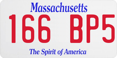MA license plate 166BP5