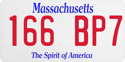 MA license plate 166BP7