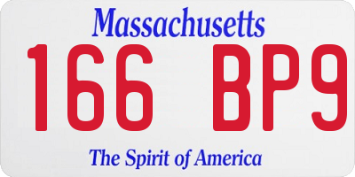 MA license plate 166BP9