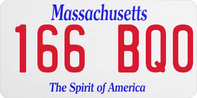 MA license plate 166BQ0