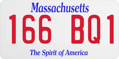 MA license plate 166BQ1