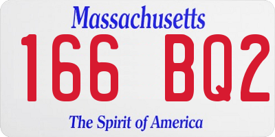MA license plate 166BQ2