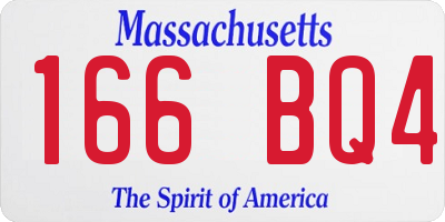 MA license plate 166BQ4