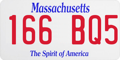 MA license plate 166BQ5