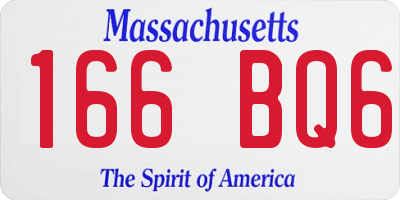 MA license plate 166BQ6