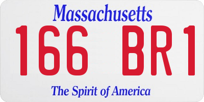 MA license plate 166BR1