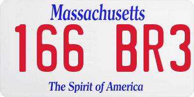 MA license plate 166BR3