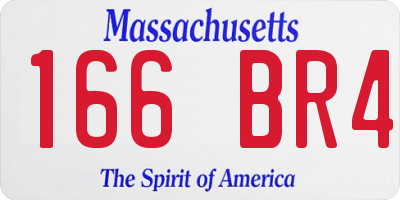 MA license plate 166BR4