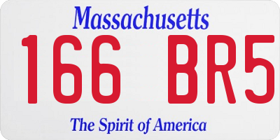 MA license plate 166BR5