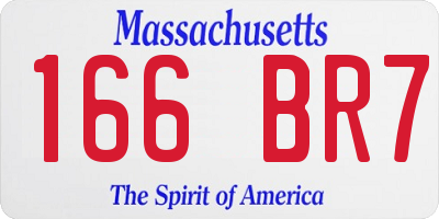 MA license plate 166BR7