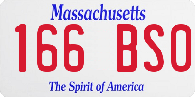 MA license plate 166BS0