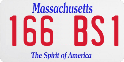 MA license plate 166BS1
