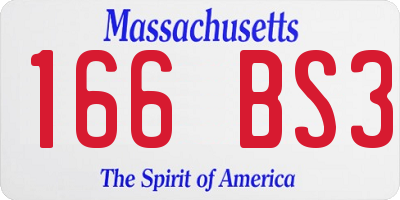 MA license plate 166BS3