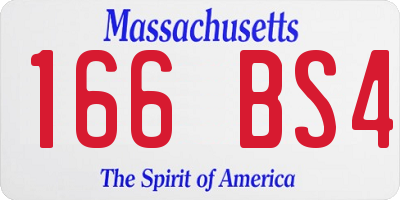 MA license plate 166BS4