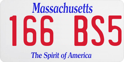 MA license plate 166BS5
