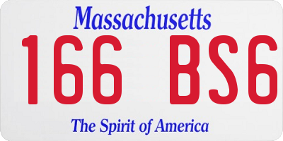 MA license plate 166BS6