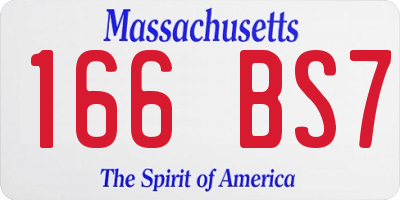 MA license plate 166BS7