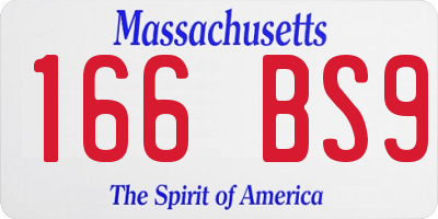 MA license plate 166BS9
