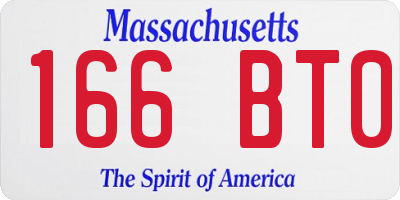 MA license plate 166BT0