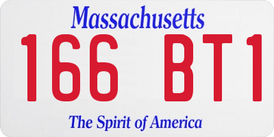 MA license plate 166BT1