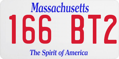 MA license plate 166BT2