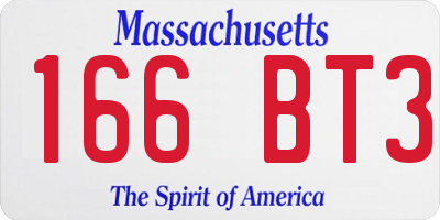 MA license plate 166BT3