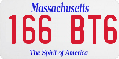 MA license plate 166BT6