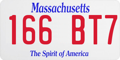 MA license plate 166BT7