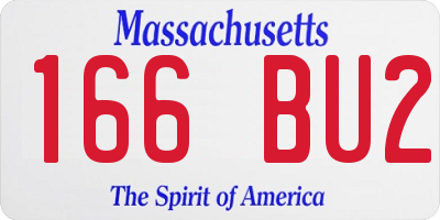 MA license plate 166BU2
