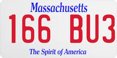 MA license plate 166BU3