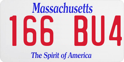 MA license plate 166BU4