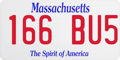 MA license plate 166BU5