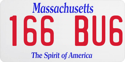 MA license plate 166BU6