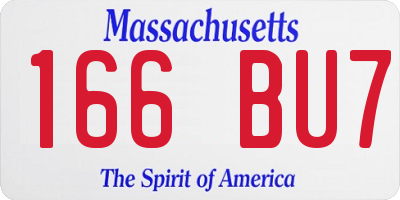 MA license plate 166BU7