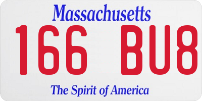 MA license plate 166BU8