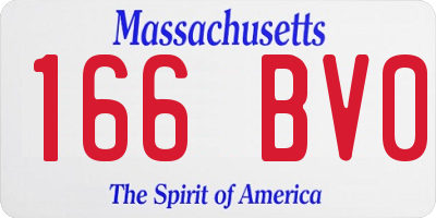 MA license plate 166BV0