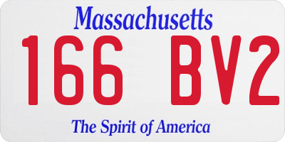 MA license plate 166BV2