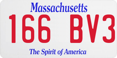 MA license plate 166BV3