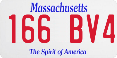 MA license plate 166BV4
