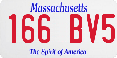 MA license plate 166BV5