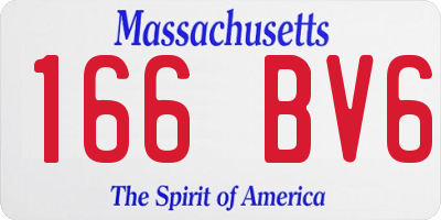 MA license plate 166BV6