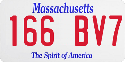 MA license plate 166BV7