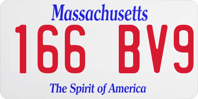 MA license plate 166BV9