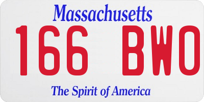 MA license plate 166BW0