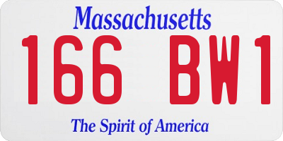 MA license plate 166BW1
